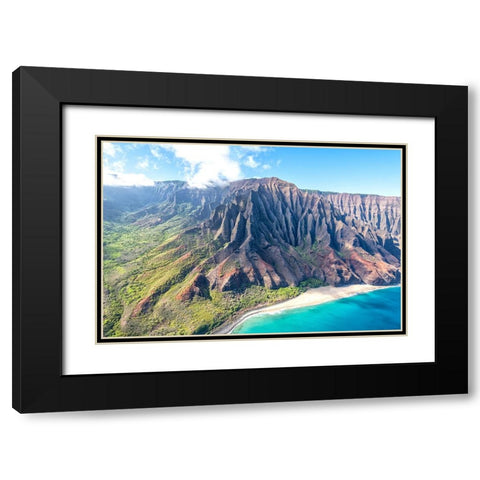 Northshore III Black Modern Wood Framed Art Print with Double Matting by Head, Danny