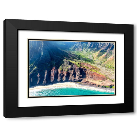 Northshore IV Black Modern Wood Framed Art Print with Double Matting by Head, Danny