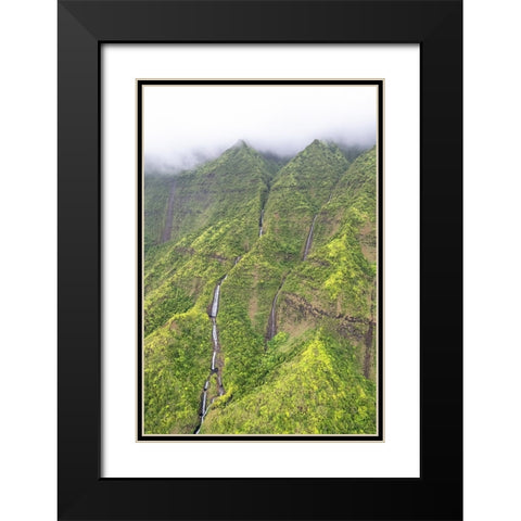 Water Ribbons I Black Modern Wood Framed Art Print with Double Matting by Head, Danny