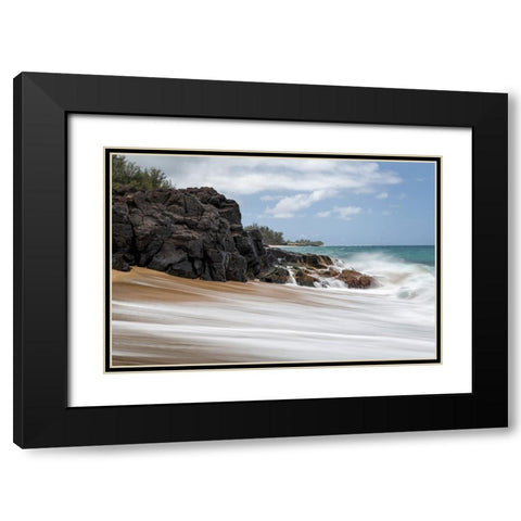 Silky Surf I Black Modern Wood Framed Art Print with Double Matting by Head, Danny