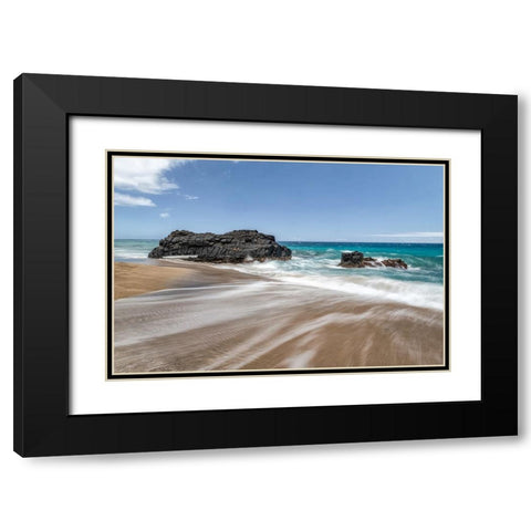 Silky Surf II Black Modern Wood Framed Art Print with Double Matting by Head, Danny