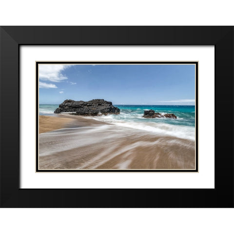 Silky Surf II Black Modern Wood Framed Art Print with Double Matting by Head, Danny