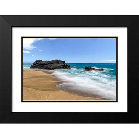 Silky Surf III Black Modern Wood Framed Art Print with Double Matting by Head, Danny