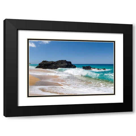 Breaking Surf II Black Modern Wood Framed Art Print with Double Matting by Head, Danny