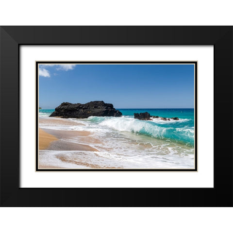 Breaking Surf II Black Modern Wood Framed Art Print with Double Matting by Head, Danny