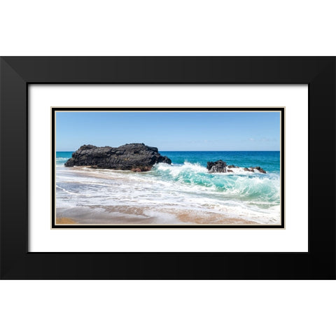 Breaking Surf IV Black Modern Wood Framed Art Print with Double Matting by Head, Danny