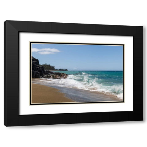Breaking Surf V Black Modern Wood Framed Art Print with Double Matting by Head, Danny