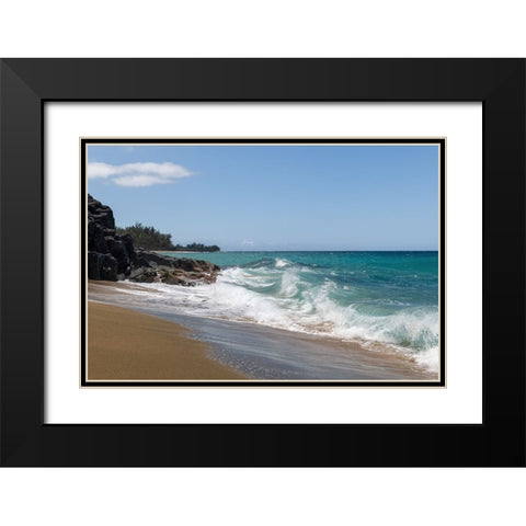 Breaking Surf V Black Modern Wood Framed Art Print with Double Matting by Head, Danny