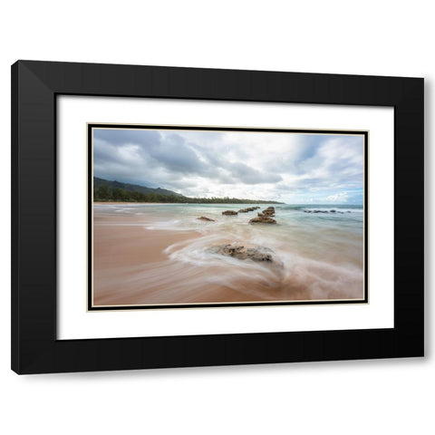 Anahola I Black Modern Wood Framed Art Print with Double Matting by Head, Danny