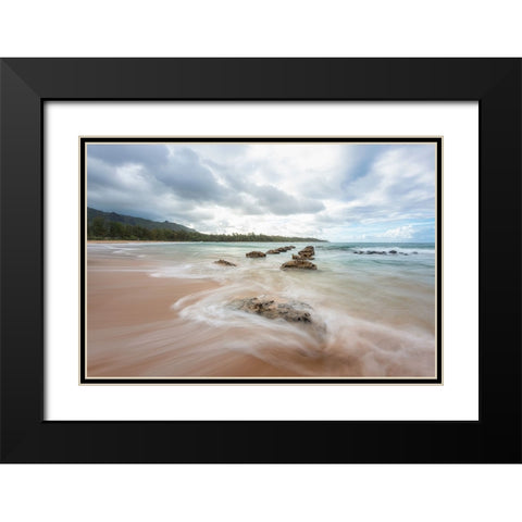 Anahola I Black Modern Wood Framed Art Print with Double Matting by Head, Danny