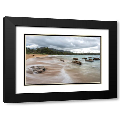 Anahola II Black Modern Wood Framed Art Print with Double Matting by Head, Danny