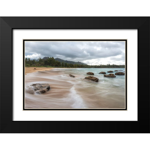 Anahola II Black Modern Wood Framed Art Print with Double Matting by Head, Danny