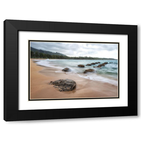 Anahola III Black Modern Wood Framed Art Print with Double Matting by Head, Danny