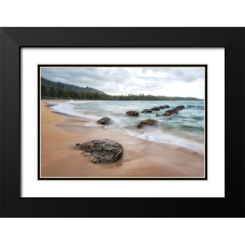 Anahola III Black Modern Wood Framed Art Print with Double Matting by Head, Danny