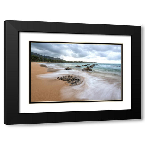Anahola IV Black Modern Wood Framed Art Print with Double Matting by Head, Danny