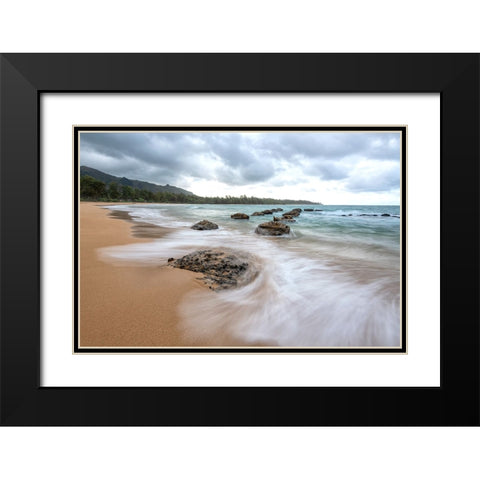 Anahola IV Black Modern Wood Framed Art Print with Double Matting by Head, Danny