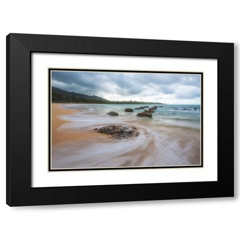 Anahola V Black Modern Wood Framed Art Print with Double Matting by Head, Danny