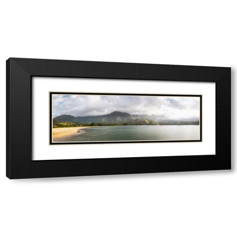 Hanalei Pano II Black Modern Wood Framed Art Print with Double Matting by Head, Danny