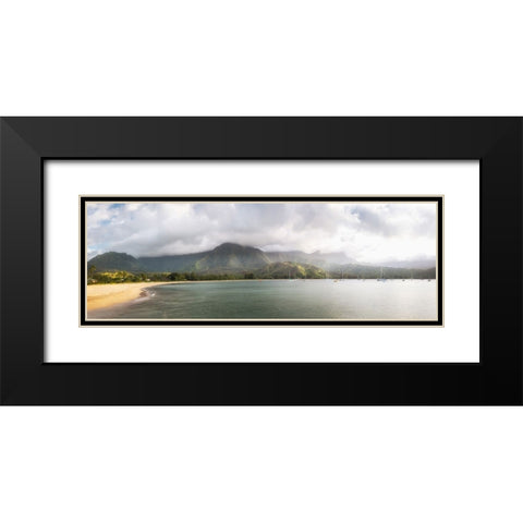 Hanalei Pano II Black Modern Wood Framed Art Print with Double Matting by Head, Danny