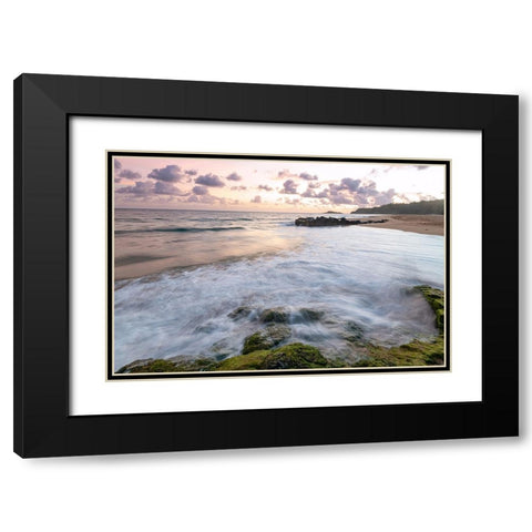 Secret Beach II Black Modern Wood Framed Art Print with Double Matting by Head, Danny