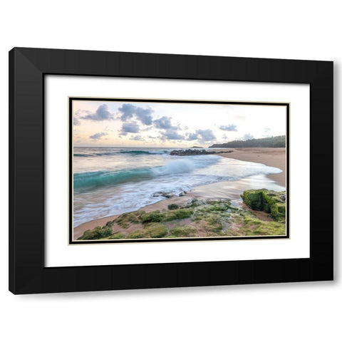 Secret Beach III Black Modern Wood Framed Art Print with Double Matting by Head, Danny