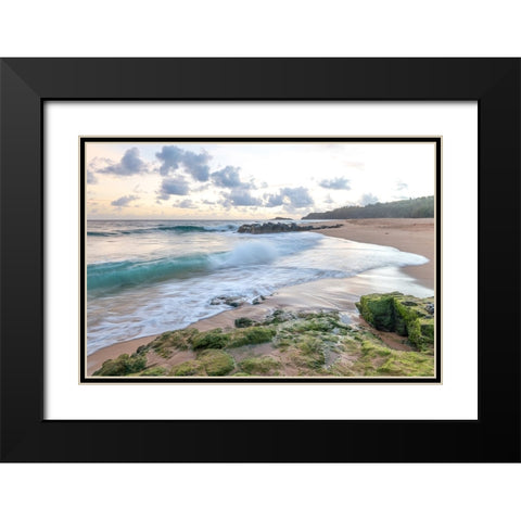 Secret Beach III Black Modern Wood Framed Art Print with Double Matting by Head, Danny