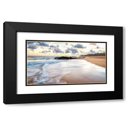Secret Beach IV Black Modern Wood Framed Art Print with Double Matting by Head, Danny