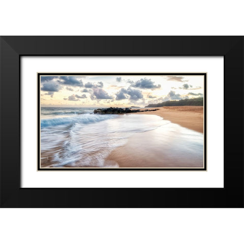 Secret Beach IV Black Modern Wood Framed Art Print with Double Matting by Head, Danny
