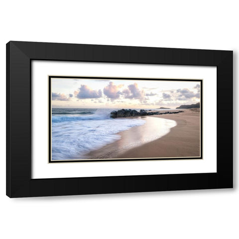 Secret Beach V Black Modern Wood Framed Art Print with Double Matting by Head, Danny