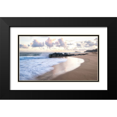 Secret Beach V Black Modern Wood Framed Art Print with Double Matting by Head, Danny