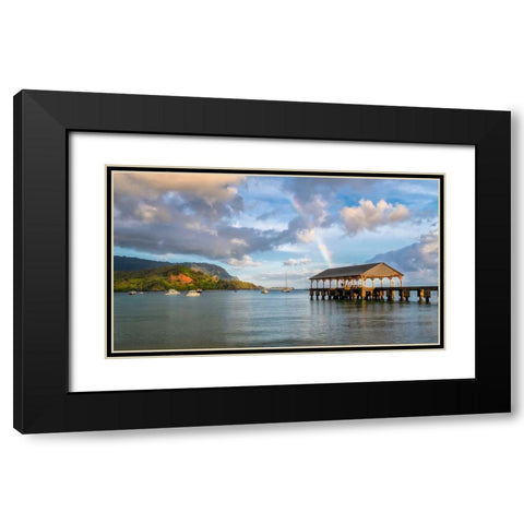 Hanalei Rainbow I Black Modern Wood Framed Art Print with Double Matting by Head, Danny