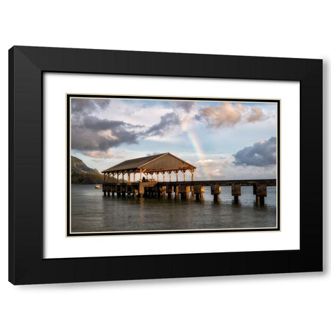 Hanalei Rainbow II Black Modern Wood Framed Art Print with Double Matting by Head, Danny