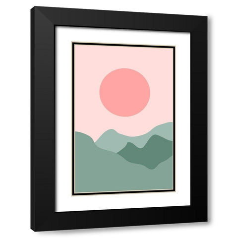 Pastel Views Black Modern Wood Framed Art Print with Double Matting by Aesthete