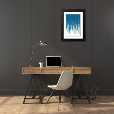 Dripstone Black Modern Wood Framed Art Print with Double Matting by Aesthete
