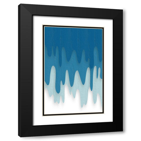 Dripstone Black Modern Wood Framed Art Print with Double Matting by Aesthete