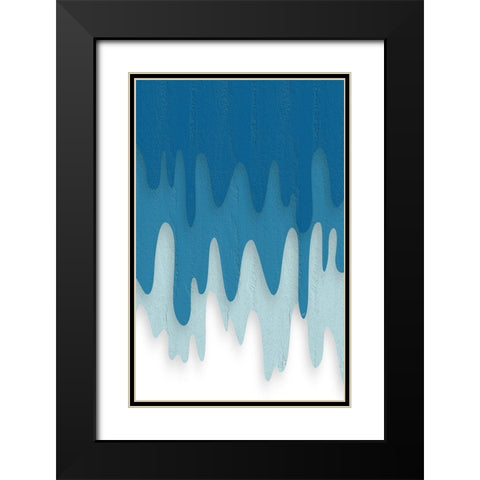 Dripstone Black Modern Wood Framed Art Print with Double Matting by Aesthete