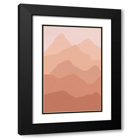 Terra Mountains Black Modern Wood Framed Art Print with Double Matting by Aesthete