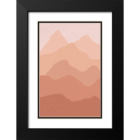 Terra Mountains Black Modern Wood Framed Art Print with Double Matting by Aesthete