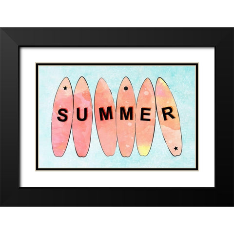 Summer Surf Black Modern Wood Framed Art Print with Double Matting by Aesthete