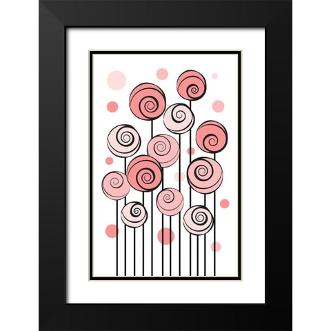 Rose Garden Black Modern Wood Framed Art Print with Double Matting by Aesthete