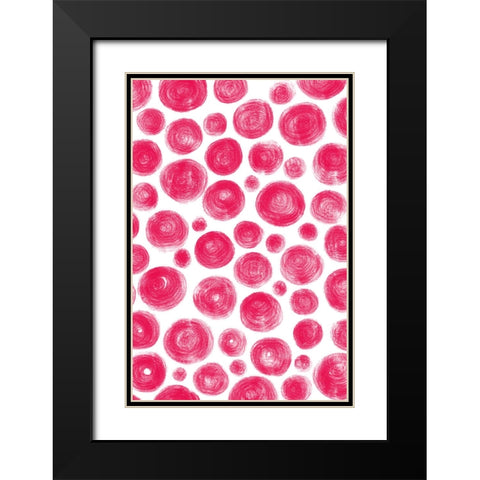 Dots Red Black Modern Wood Framed Art Print with Double Matting by Aesthete