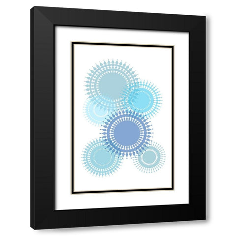 Blue Suns Black Modern Wood Framed Art Print with Double Matting by Aesthete