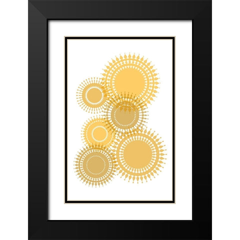Yellos Suns Black Modern Wood Framed Art Print with Double Matting by Aesthete