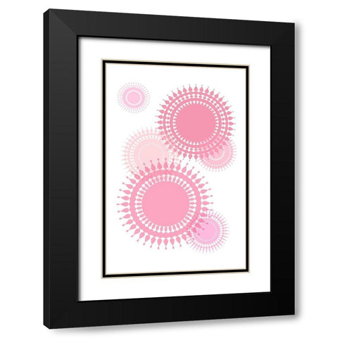 Pink Suns Black Modern Wood Framed Art Print with Double Matting by Aesthete