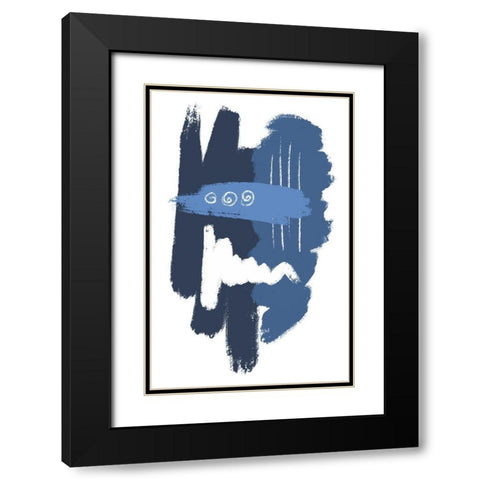 Blue Dawn Black Modern Wood Framed Art Print with Double Matting by Aesthete