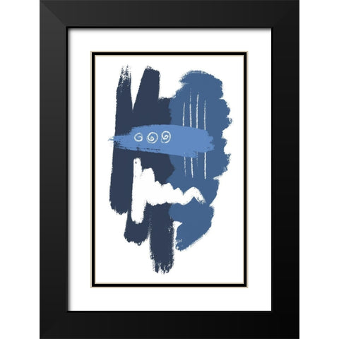 Blue Dawn Black Modern Wood Framed Art Print with Double Matting by Aesthete