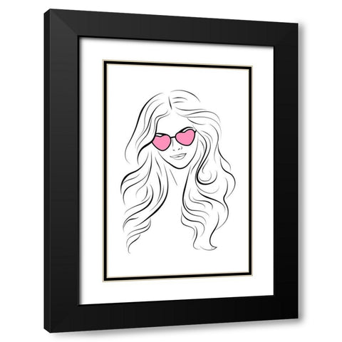 Leila Black Modern Wood Framed Art Print with Double Matting by Aesthete