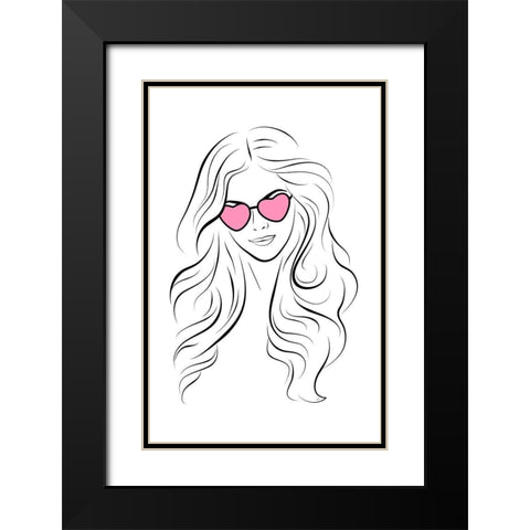 Leila Black Modern Wood Framed Art Print with Double Matting by Aesthete