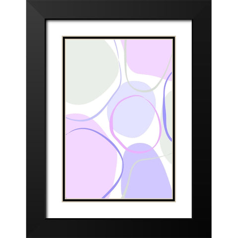 Cotton Candy Purple Black Modern Wood Framed Art Print with Double Matting by Aesthete