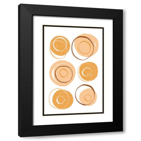 Buttons Terra Black Modern Wood Framed Art Print with Double Matting by Aesthete